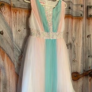 Princess style - cute dress for  Girls - white, pink, turquoise tulle dress